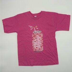 Dr Pepper Pink Graphic T Shirt Youth Medium 10-12 Soda Can Tee